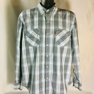 LEVI'S Western Wear Pearl Snap L/S Shirt Large
